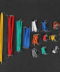 Hassle Free Professional Grade Preformed Jumper Wires With Right Angle Pins in various colors and sizes for circuit prototyping.