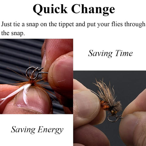 Arc Shape Fly Fishing Snaps 100 Pack Size XS Quick Change Lure Snaps For Fly Hooks No Knot Tippet Tying Safe And Strong Freshwater And Saltwater Tackle Tools