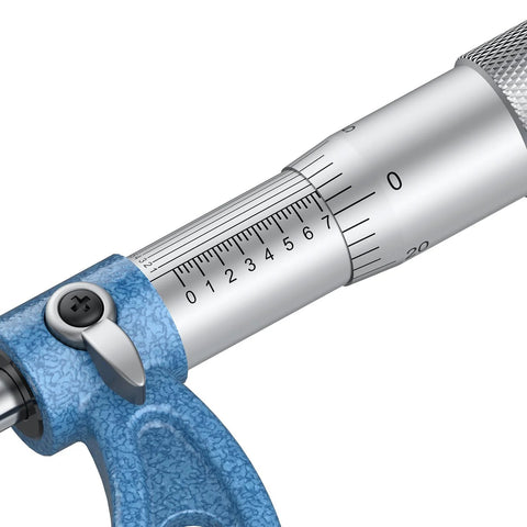 Side view of Outside Micrometer 0-1 Inch with 0.0001 Inch Graduation Alloy Precision, showing calibration and dial details