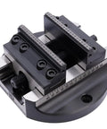 High Precision Cnc Self Centering Vise With Quick Change Base And Wide Jaw Opening For Heavy Duty Milling, top view showcasing clamp.