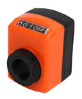 Lightweight Digital Bore Position Indicator With Clear Readout Mechanical Counter, compact orange device for lathe machines.