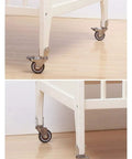 Heavy Duty Furniture Caster Wheels With Silent Rubber Brakes And Easy Roll Swivel Design featuring a U shaped bracket on a white frame.
