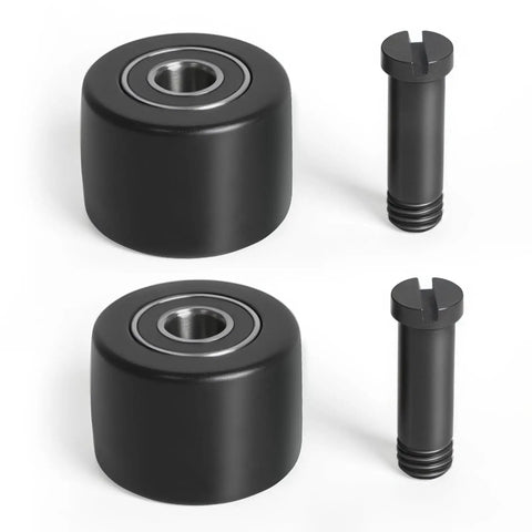 Two Pack Steel Pneumatic Belt Sander Bearing For Astro 3037 Air Belt Sander One Half Inch By Eighteen Inch Replacement Parts Pulley Roller Wheel Assembly Built Tough, featuring two steel rollers and screws.
