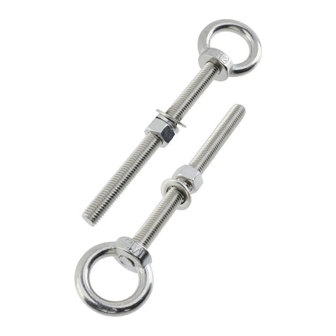 Beefed Up Heavy Duty M12 Threaded Eye Bolts Kit 5 Pcs 304 Stainless Steel With Nuts And Washers for lifting and hanging
