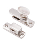 Polished Nickel Oval Cabinet Turn Latch 55mm Cupboard Lock for Kitchen and Bath Cabinets, solid brass, smooth turning latch