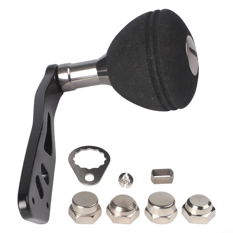 Swag Eva Power Handle Upgrade Kit For Round Baitcasting Reel With Ergo Metal Grip And Swanky Black Finish To Crush Big Catch Sessions Fast black EVA and metal reel handle with hardware