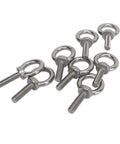Beefy Stainless Steel Eye Bolts Set For RV And Boat, Heavy Duty Hanger Kit With Washer And Nylon Nut, Easy To Use Lifting Or Hanging Hardware, M10 Size, Ideal For Construction, Vehicles, And Marine Gear, stainless steel eye bolts