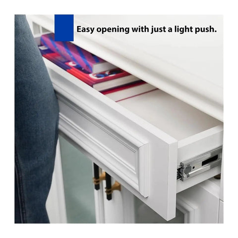 Drawer with Heavy Duty 3 Section 100 Lb Capacity Full Extension Ball Bearing Side Mount Drawer Slides Quiet Slide installed