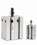Heavy Duty MD Series Pneumatic Air Tool Cylinder With Free Mount Design And Precision Stroke Options For Smashing Projects And Fast Industrial Jobs, showing two sizes.