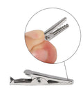 Close-up of 28mm alligator clip from 50 Pack 28mm Metal Alligator Clips For Lab And Battery Testing showing clamp detail