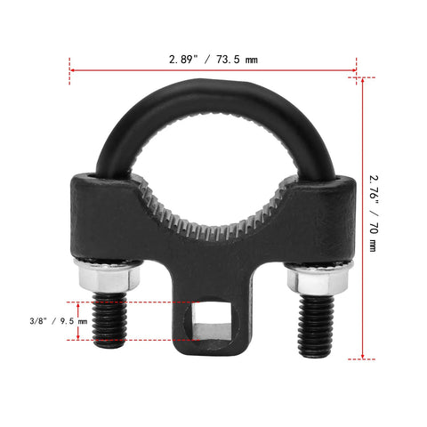 Three Eighths Inch Universal Inner Tie Rod Removal Tool For Quick No Hassle Steering Work Fits All Standard Tie Rods Heavy Duty Wrench For Home Mechanics And Pros Pro Grade Quality Delivers Smooth Removal And Replacement, black carbon steel clamp