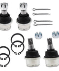 ATV Beefy Heavy Duty Ball Joint Kit Set Of 4 For Rancher 350 TRX350TM 420 TRX420FE And 400 Models Upper And Lower Joints Replaces OEM 51375-HP5-601 And 51355-HP5-601, four joints with boots and cotter pins