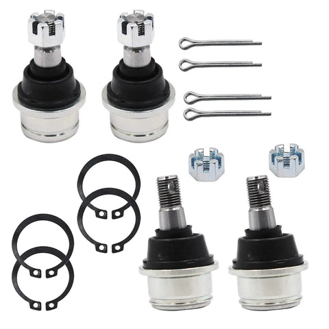 ATV Beefy Heavy Duty Ball Joint Kit Set Of 4 For Rancher 350 TRX350TM 420 TRX420FE And 400 Models Upper And Lower Joints Replaces OEM 51375-HP5-601 And 51355-HP5-601, four joints with boots and cotter pins