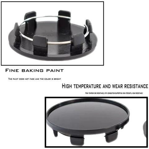 Top Tier Heavy Duty Wheel Center Hub Caps Snapping Design For Cars Suvs And Trucks Sleek Matte Black ABS Plastic close-up showing snap-in feature.