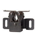 Antique Copper Cabinet Door Roller Catches With Double Latches, Striker And Mounting Screws, front view for cabinets and furniture