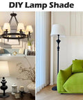 Image showing various DIY lamp shades, including table and floor lamps with fabric shades in stylish home decor.