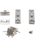 Heavy Duty Concealed Door Hinge Stainless Steel Pivot Hinge With 360 Degree Rotation 220 Lb Load Capacity components laid out