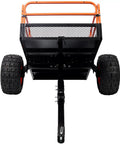 Heavy Duty 1500 Lb Dump Trailer For ATVs And UTVs With Solid Steel Bed And Removable Side Rails All Terrain Tires Tow Behind Workhorse Utility Cart