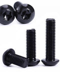 Top Notch Grade 10.9 Socket Bolts, Assorted Button Head Torx Screws With T25 Wrench, fully threaded M5 machine screws in black oxide finish.