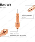 Close-up of 249926 copper and hafnium electrode for 40A Tip And Nozzle Set For XT30 XT40 Plasma Torch Replacement Consumables PK40.