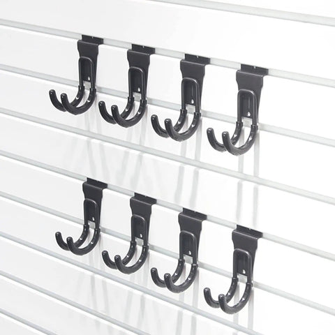 Heavy Duty Slatwall Hooks 8 Pack For Garage Organization Black J Hooks Wall Mounts For Tools And Gear Easy Install