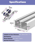 Specifications of Double Track Bypass Barn Door Hardware Kit Soft Closing Mini Sliding Pocket Doors Rails Aluminum Inner Push Cabinet