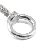 Close-up of 12 Pack M6 Lifting Eye Bolts 304 Stainless Steel Heavy Duty Machinery Shoulder Ring Eye Bolts with 6mm Thread and 17mm Ring Diameter.