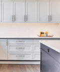 Modern kitchen with 10 Pack Brushed Satin Nickel Cabinet Pulls With 5 Inch Hole Centers For Cabinets Cupboards And Drawers