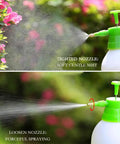 68oz Portable Garden Pump Sprayer For Yard And Lawn Care, Adjustable Brass Nozzle demonstrating mist and spray settings.