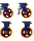 Beefy Heavy Duty Caster Wheel With Iron Core And Nylon Wheel Brake Equipped Universal Cart Wheel 1000kg Load Capacity