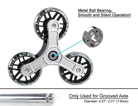 Replacement Stair Climbing Wheels For Shopping Cart And Laundry Trolley, Triangle Rubber Wheels For Foldable Cart, Smoother Operation