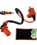 Racing 6 Pins AC CDI Box With Ignition Coil And 3 Electrode Spark Plug Kit for Gy6 50cc 125cc 150cc Scooters Moped ATVs Go Karts