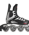 Youth Hockey Inline Skates Adjustable Four Size Fit With Lace Closure, Felt Padded Tongue, Aluminum Frame, Black And White Design