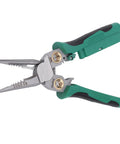 Top Shelf Electrician Wire Stripper And Crimping Pliers With Built In Voltage Tester, heavy duty multitool with ergonomic grips.