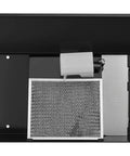 Back view of Under-Cabinet 24 Inch Range Hood Insert With Light, Two-Speed Exhaust Fan, showing internal components and filter.