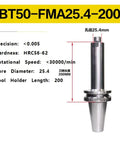 BT50 Rugged CNC Milling Tool Holder Built Like A Tank For Heavy Milling And Grinding With Seamless Vibration Control and specifications shown.