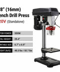Image of a Heavy Duty Benchtop Drill Press With Five Eighth Inch Chuck And 220 Volt Copper Motor, 25.4 inch height.