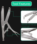 Universal Motorcycle Clutch Flywheel Holding Tool Engine Repair Fixture featuring adjustable jaws and 8mm spanner pins.