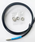 FU610 Fiber Optic Sensor for Diffuse Reflective Digital Sensing, 1-meter cable, M6 probe, black color, with accessories