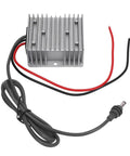 No Stress Step Up DC Boost Converter Cable delivering dead serious 57V 4.5A amp output, featuring a compact aluminum housing.