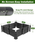 Tool Free Raised Garden Bed Kit 3x3x1ft For Outdoors Snap Together No Tools Needed Rustproof PP Planter Box Black