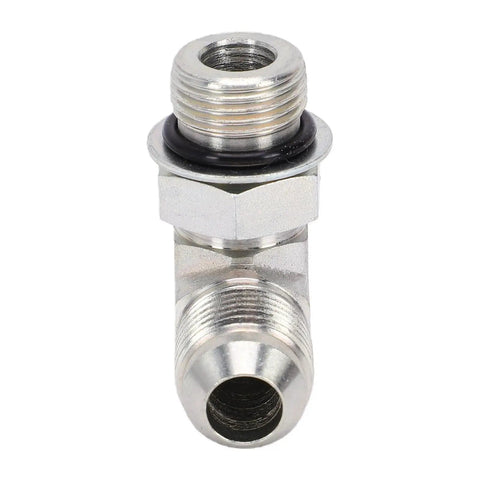 Solid 2 Pack 1/4 Inch 37 Degree Flare To SAE Orb Hydraulic Fitting Adapter Connects Threads To Orbit Rings Like A Champ For Hoses Valves Cylinders And Pumps Leak Free Under Pressure Always For Heavy Duty Work Built Sick Every Single Day, 90-degree steel fitting