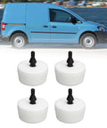 Heavy Duty 4 Pcs Rear Leaf Spring Bump Stop Kit Reduced Vibration Rubber Suspension Buffers Fits 2004 to 2015 Models Direct OE Replacement Upgrade Your Ride Smooth And Quiet, 4 white rubber buffers
