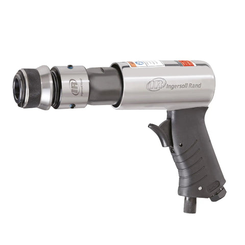 Quick Change Air Hammer Kit With 3 Piece Chisel Set 3500 BPM Two And Five Eighths Inch Stroke Point Four Zero One Shank Heavy Duty Durable Alloy Barrel Built To Outlast Tough Jobs