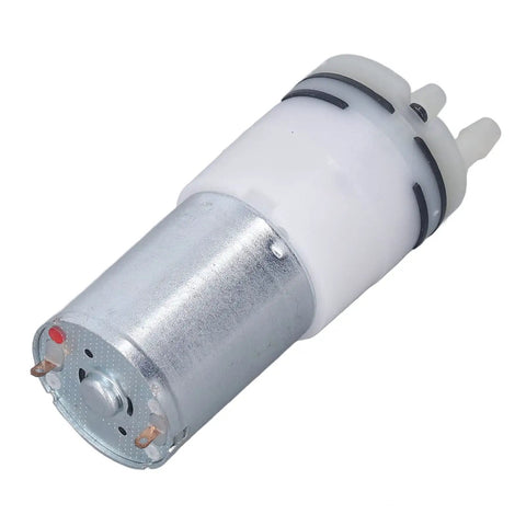 12V DC Micro Air Pump Motor for Aquarium Oxygen Circulation, silver and white, Tiny But Mighty, Easy Install, low-noise vacuum pump