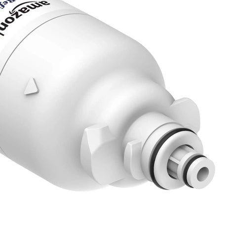 Close-up of LG LT800P Refrigerator Water Filter Cartridge Replacement showing connection point and leak-proof design.