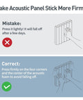 Heavy Duty Acoustic Foam Panels 36 Pack Sound Proof Wedges instruction image showing correct installation method for panels.