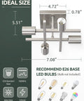 Dimensions and specifications of 4 Light Semi Flush Mount Ceiling Light Fixture In Brushed Nickel Modern Farmhouse Sputnik Style with E26 base