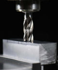 Shars end mill, 7/8 in x 7/8 in, 4-flute HSS, single-end center-cut in a vise