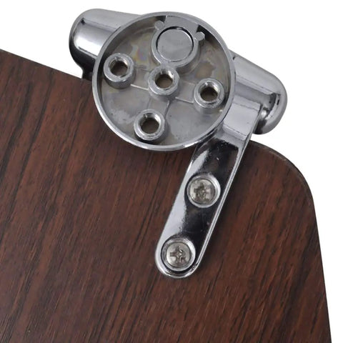Close-up of mounting hardware for Two Pack Heavy Duty Wood Toilet Seats Featuring Hella Smooth Soft Close Lids And Zero Slam Design.
